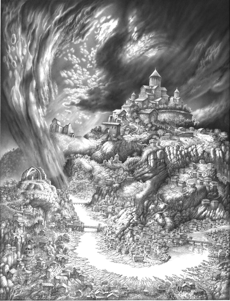 ქუთაისის ხედი. ეძღვნება ელ გრეკოს. ფანქარი. 75х57. 25.03, 2006-9.02. 2007.