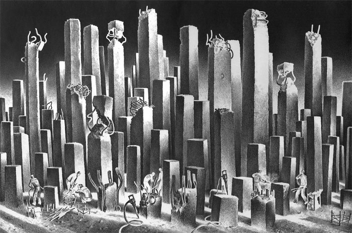 კამაზს ქართველებიც აშენებენ...  ქაღალდი, ტუში. 1978.