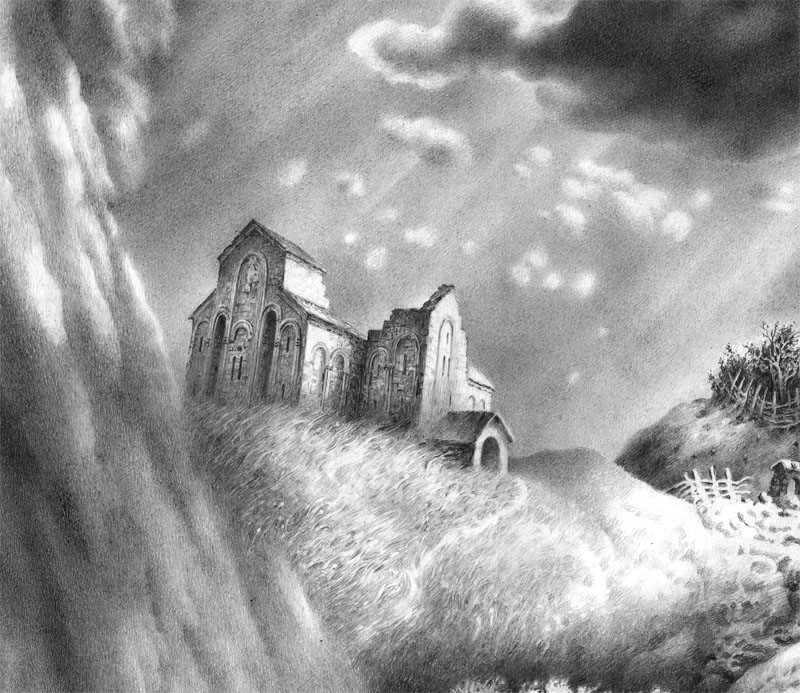 ქუთაისის ხედი. ეძღვნება ელ გრეკოს. ფანქარი. ფრაგმენტი.