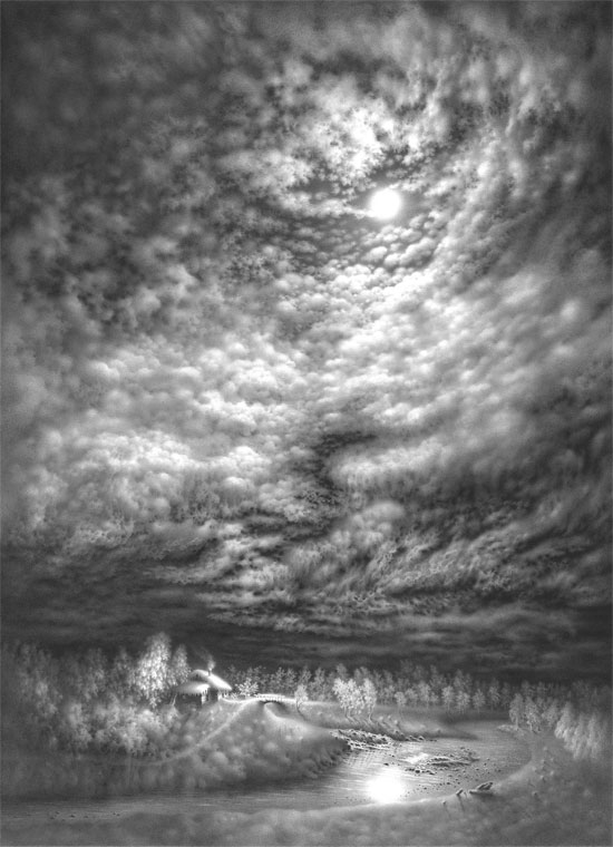 მთვარის სონატა. ვარიანტი 3. ფანქარი