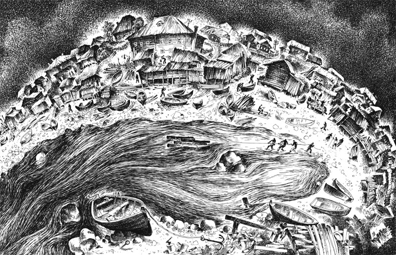 თეთრი ზღვა. კანდალაკშა. მზადება ზამთრისათვის. ავტოკალამი. 1976.