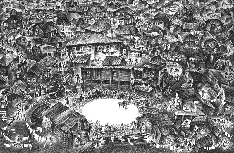 სანიტარული დღე. თეთრი ზღვა.  კანდალაკშა. ავტოკალამი.  1976.