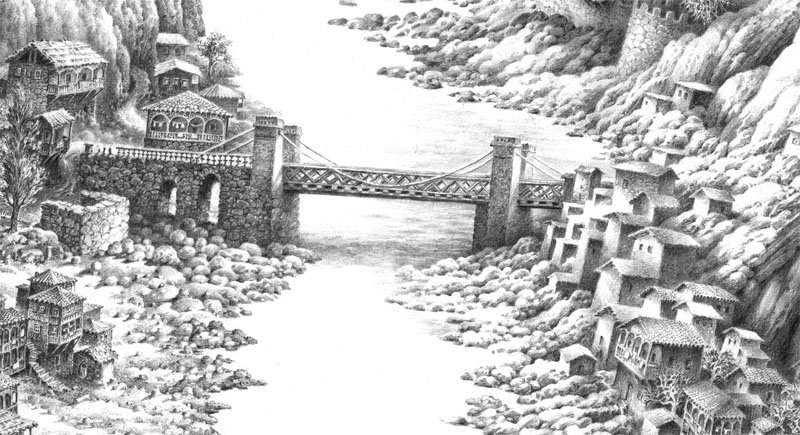 ქუთაისის ხედი. ეძღვნება ელ გრეკოს. ფანქარი. ფრაგმენტი.