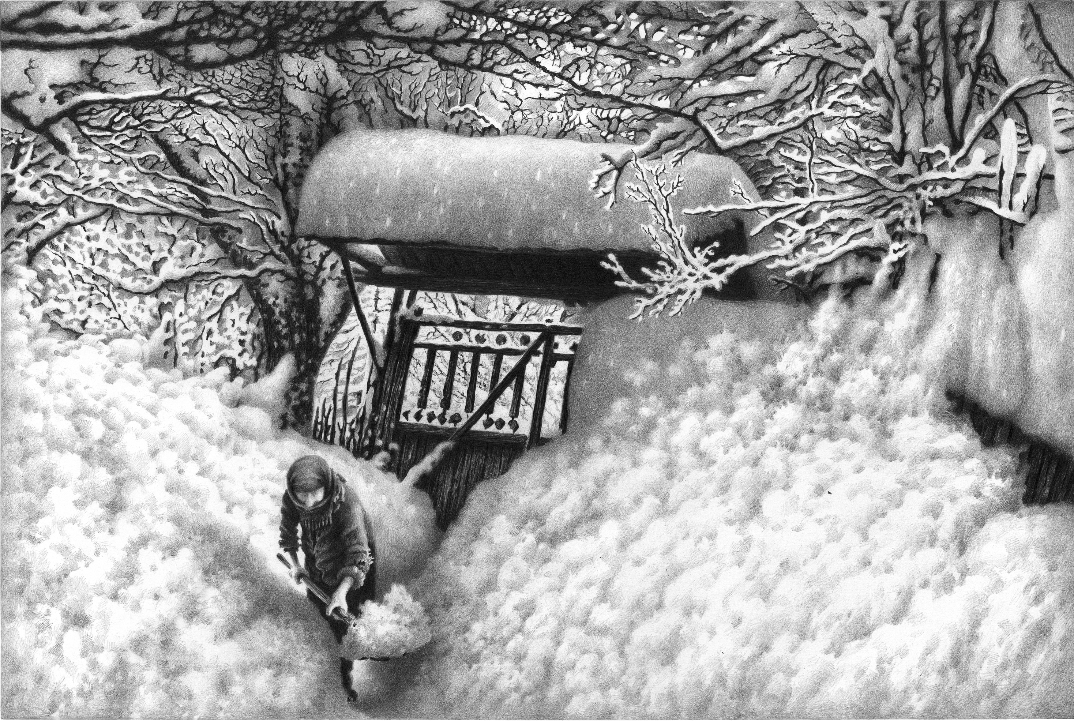 სერიიდან იმერული ესკიზები. კადრი 17.  ფანქარი.   51,7х79.  21.10. 2011 - 19.02. 2012.